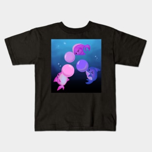 Little Sharks Blowing Bubbles Kids T-Shirt